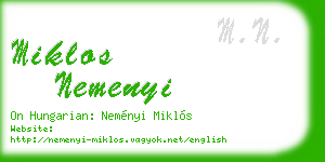 miklos nemenyi business card